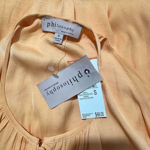 Philosophy tank top peach, color blouse, size small A659 - Picture 5 of 6